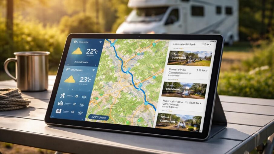 découvrez notre check-list essentielle pour utiliser votre tablette tactile en voyage en camping-car : gps, météo, aires de stationnement et bien plus pour un road-trip réussi.